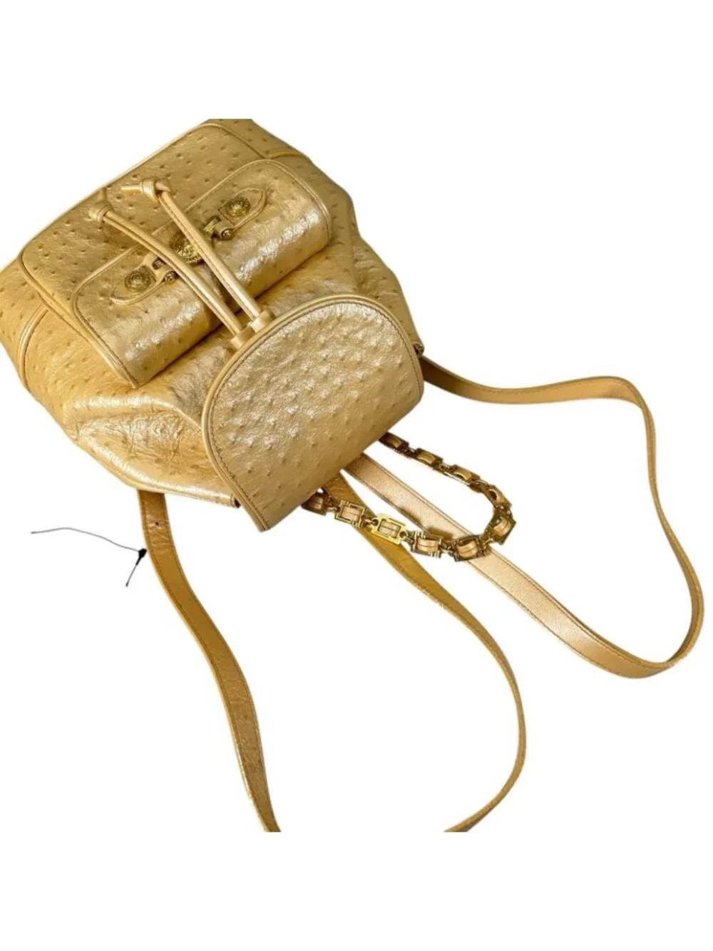 Versace Sunburst Leather Yellow Backpack Gold